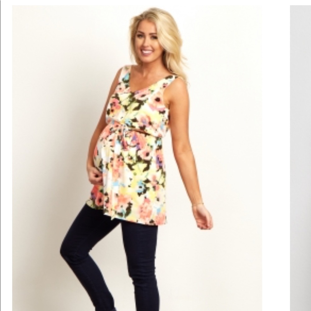 Watercolor Floral Maternity Tank